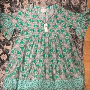 Anthropologie Duet beaded cover up tunic dress